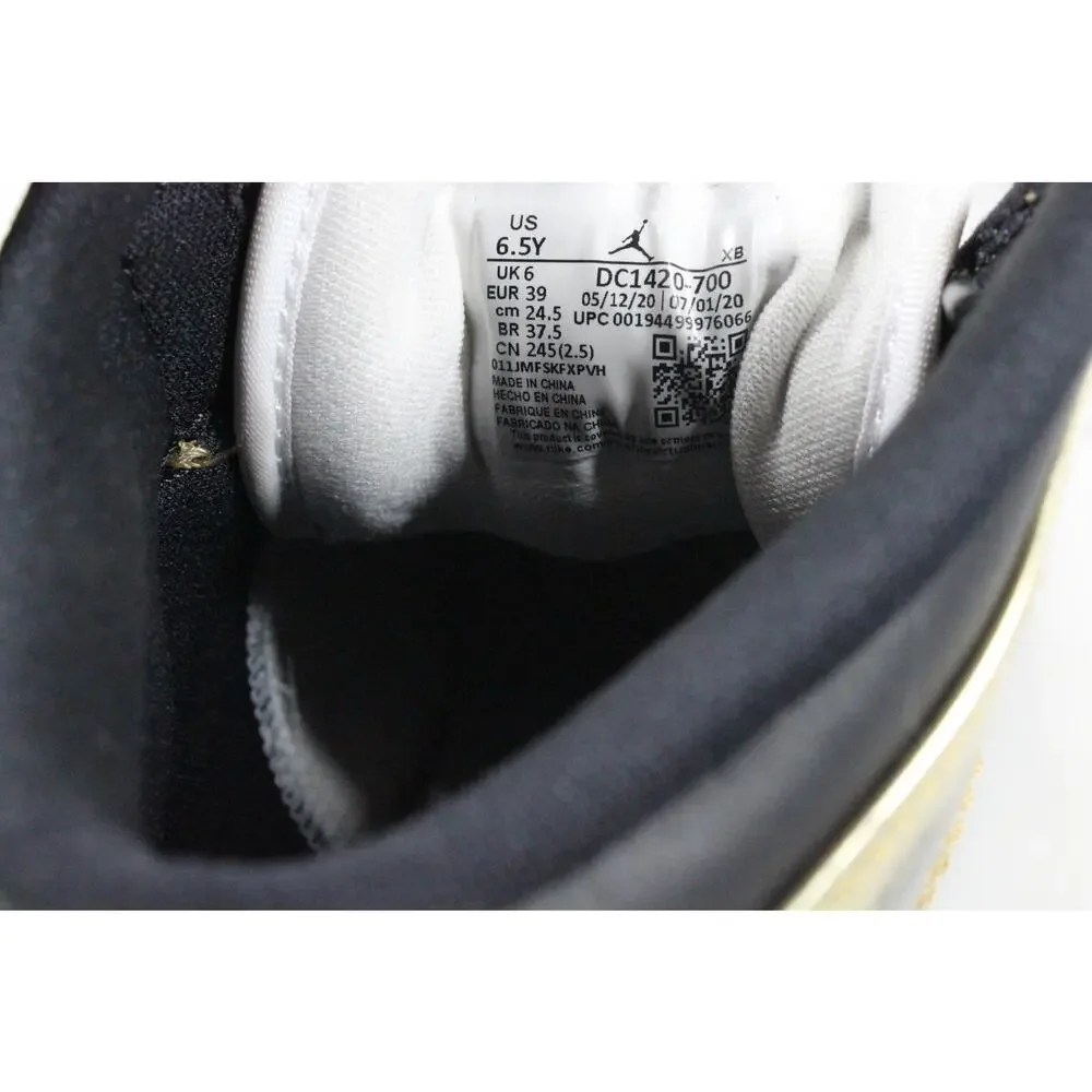 Nike Air Jordan 1 Mid SE Metallic Gold Black White Youth Size 6.5Y